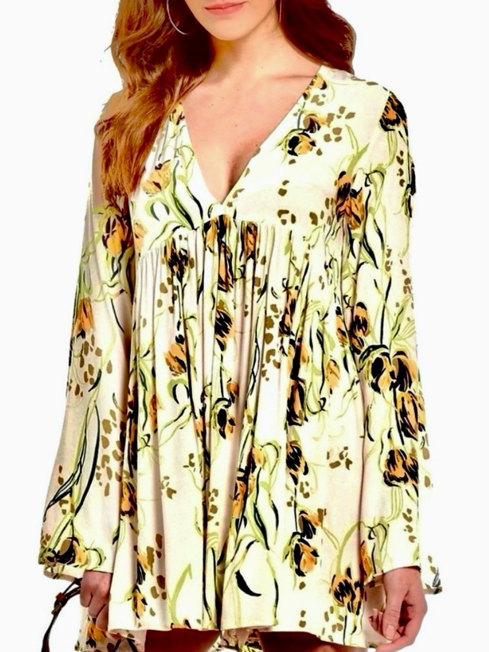 πΊπHPππΊ NWT Free People Bella Floral Print Top - Picture 5 of 14